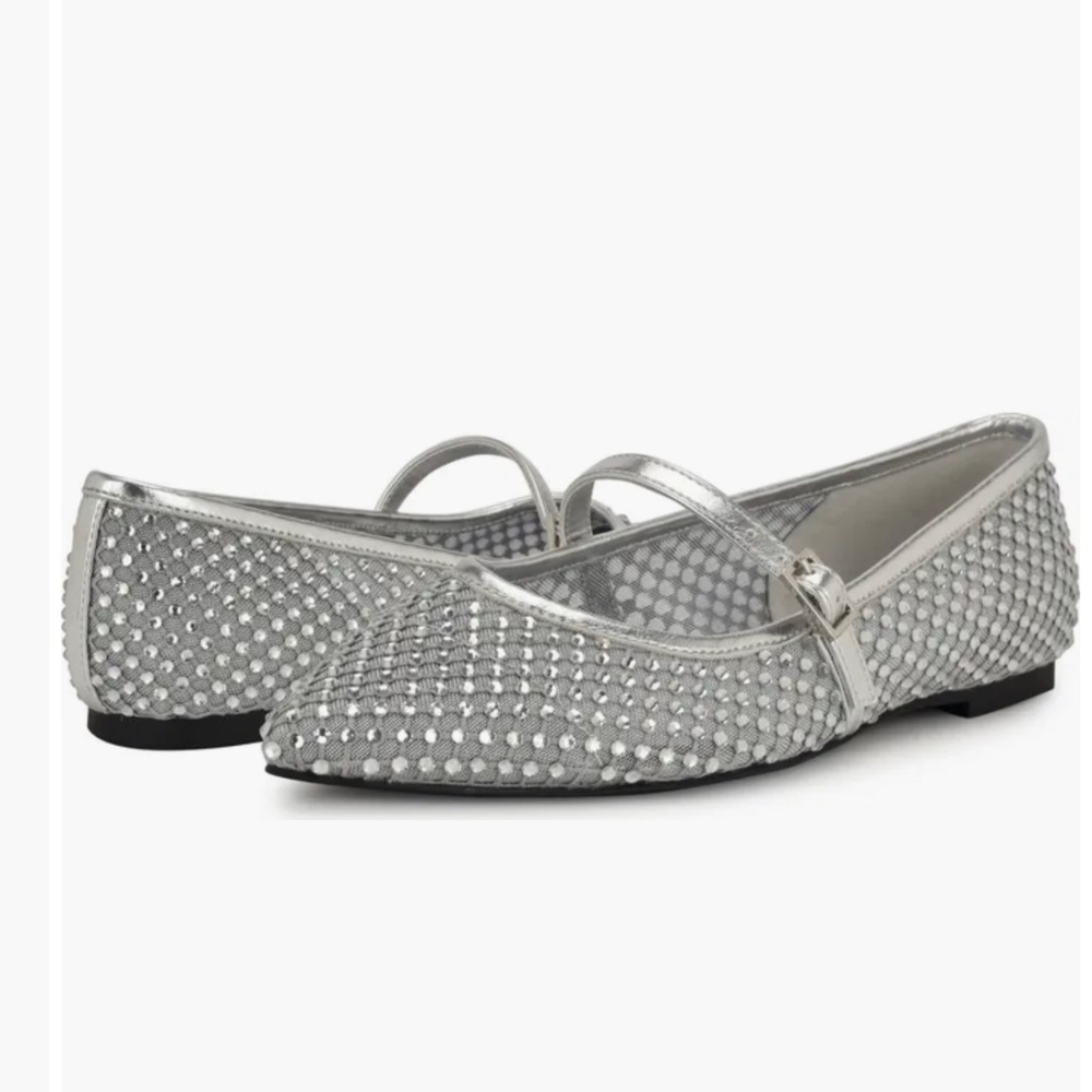 Bren Rhinestone Mary Jane Mesh Flat